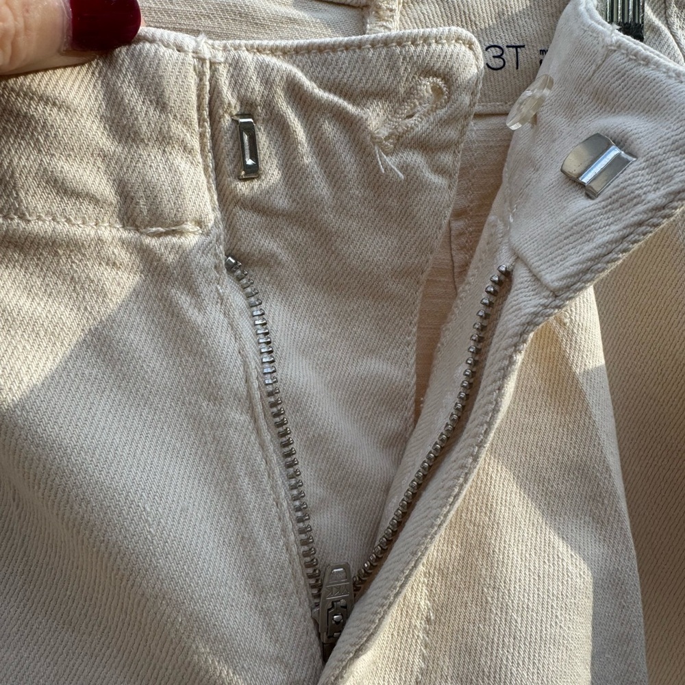 Pilcro Anthropologie Crop Pants/Jeans Size 23Tall Cream Back Tie Lace Up NWTS - Picture 5 of 9
